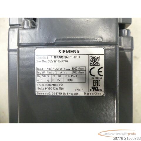 وحدة تحكم Siemens 1FK7042-2AF71-1CH1 Synchronmotor SN: ZVS2106465364 -  -