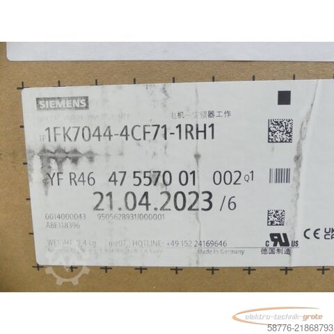 Valdymo blokas Siemens 1FK7044-4CF71-1RH1 Motor SNYFR4647557001002 --