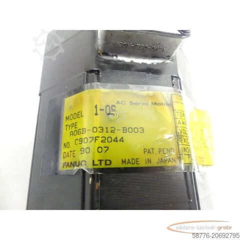 Fanuci mootor Fanuc A06B-0312-B003 Motor SN: C907F2044