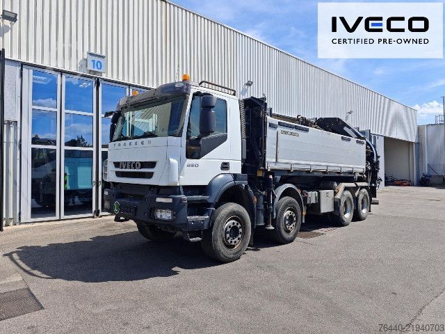 Sklápač IVECO TRAKKER mit EFFER Kran 470/5S !!!Motor neu!!!