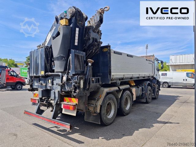 Sklápač IVECO TRAKKER mit EFFER Kran 470/5S !!!Motor neu!!!
