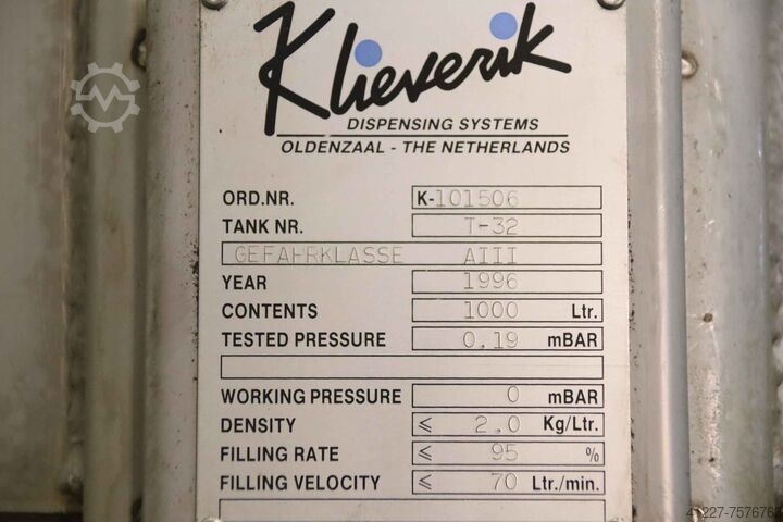 Omrøringstank Edelstahl** 1000 Ltr