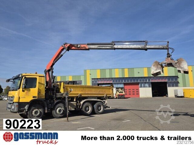 Wywrotka Mercedes-Benz Actros 4144 K 8x4, Kran Palfinger PK18002-EH,