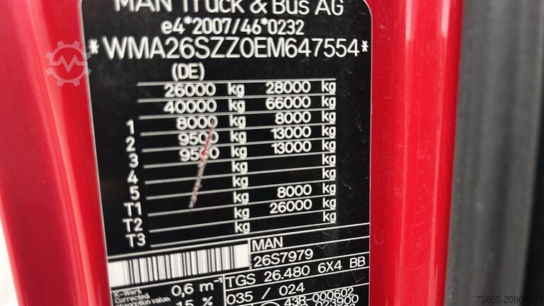 Roll Off-Tipper Truck MAN TGS 26.480 Meiller RK 20 60