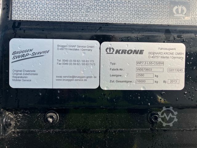 Swap body trailer KRONE Wechselbrücke Plane