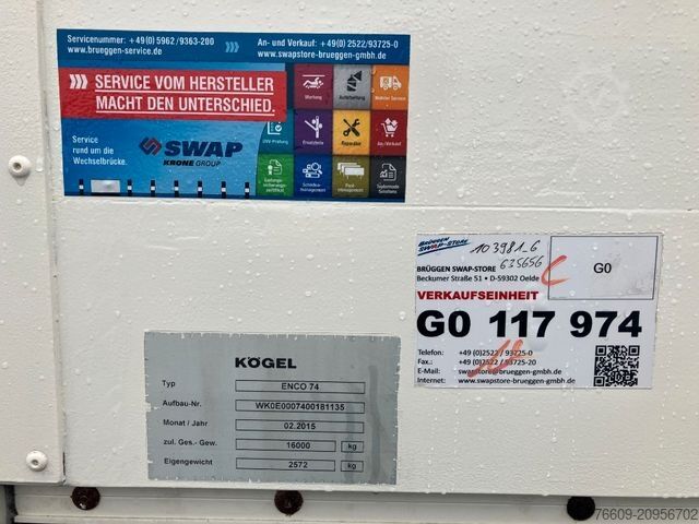 Naczepa wymienna KÖGEL Wechselbrücke Plane