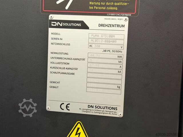 Strung CNC axa C DOOSAN PUMA GT3100M Doosan Puma GR3100M