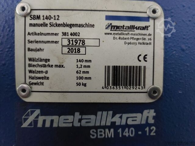 машина для обжимання та вальцювання METALLKRAFT SBM 140-12