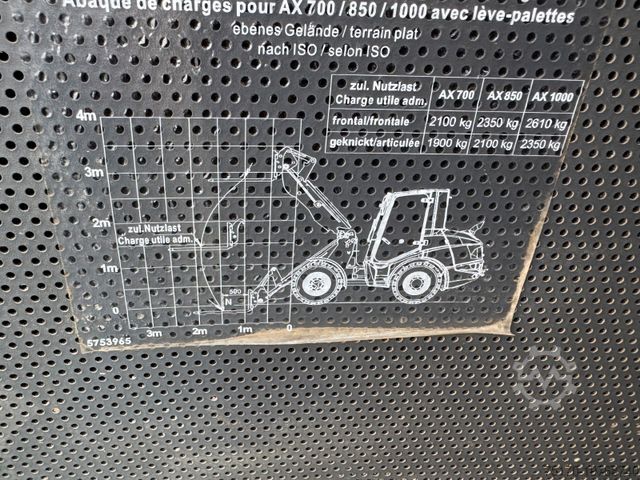 Radlader AHLMANN AX 850 / nur: 671h / 11.2022 / Gabel / Schaufel