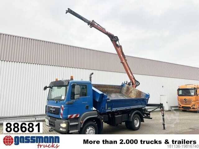 Sklápěcí vůz MAN TGM 18.290 4X4 BB, EEV, Heckkran Atlas AK 115.2V,