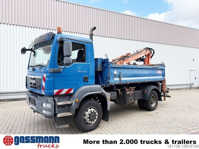 Basculantă MAN TGM 18.290 4X4 BB, EEV, Heckkran Atlas AK 115.2V,