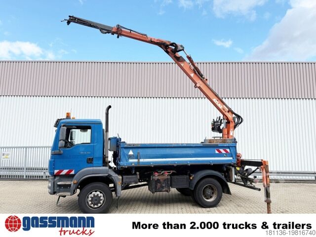 Sklápěcí vůz MAN TGM 18.290 4X4 BB, EEV, Heckkran Atlas AK 115.2V,