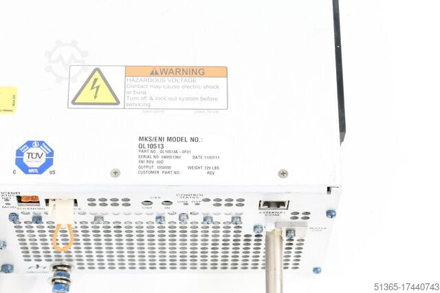 RF-generator, Rev:00D MKS Instruments. Inc. QL10513A-0F01, SurePower