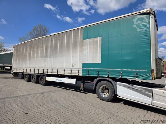 Semi-remorque bâchée KRONE Gardine Lowliner, Joloda-Schienen, Hubdach