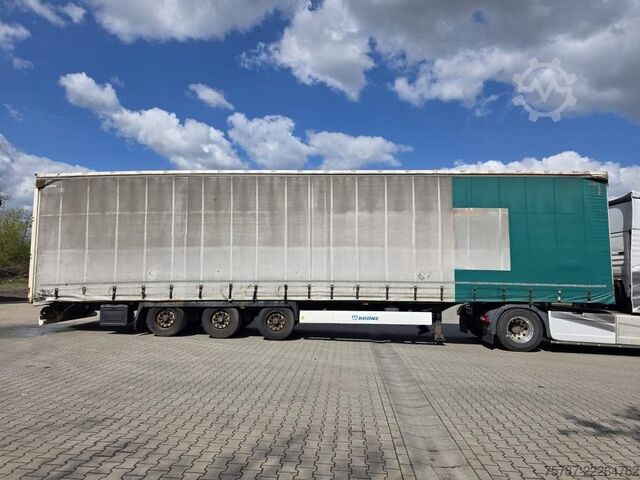Semi-remorque bâchée KRONE Gardine Lowliner, Joloda-Schienen, Hubdach