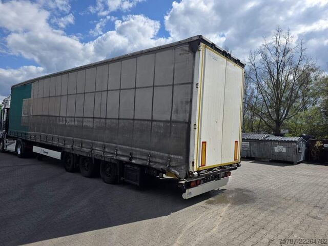 Semi-remorque bâchée KRONE Gardine Lowliner, Joloda-Schienen, Hubdach
