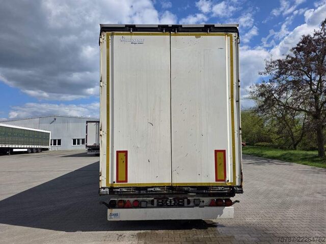 Semi-remorque bâchée KRONE Gardine Lowliner, Joloda-Schienen, Hubdach