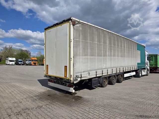 Semi-remorque bâchée KRONE Gardine Lowliner, Joloda-Schienen, Hubdach