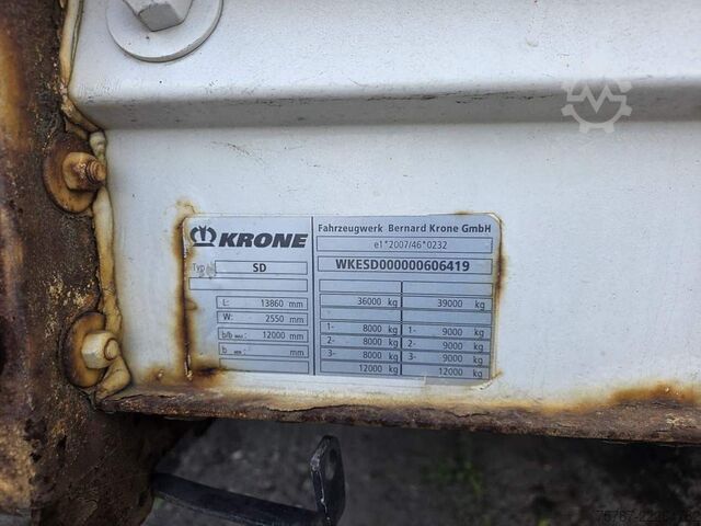 Semi-remorque bâchée KRONE Gardine Lowliner, Joloda-Schienen, Hubdach
