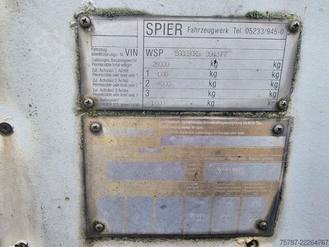 Semi-remorque fourgon SPIER Doppelstock mit Balken, 2 Achser