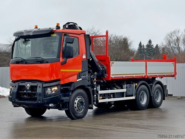 Pašizgāzējs kravas automašīna RENAULT C 430 *KIPPER 5,60m* HIAB 144 BS - 3 HIDUO* 6x4
