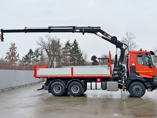 Pašizgāzējs kravas automašīna RENAULT C 430 *KIPPER 5,60m* HIAB 144 BS - 3 HIDUO* 6x4