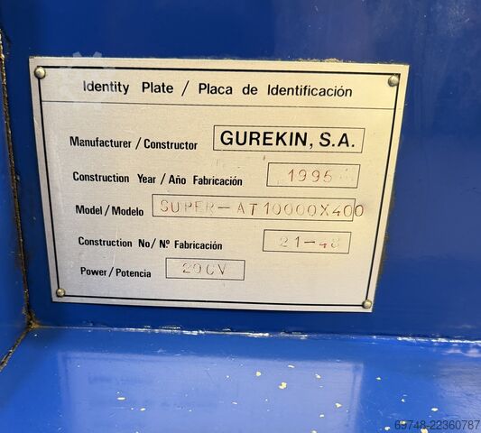 مخرطة مركزية Gurutzpe Auper AT 400/10000mm ep.