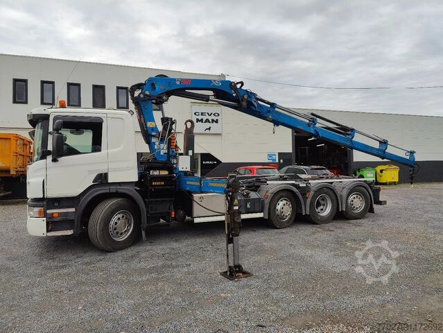 نظام ذراع الخطاف Scania P360 8x2 Tridem container Crane HIAB 244