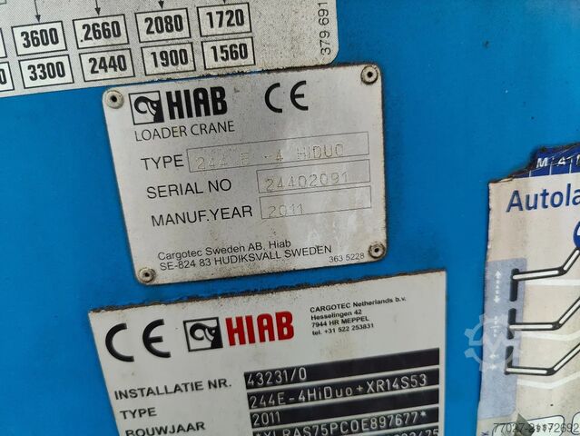 نظام ذراع الخطاف Scania P360 8x2 Tridem container Crane HIAB 244