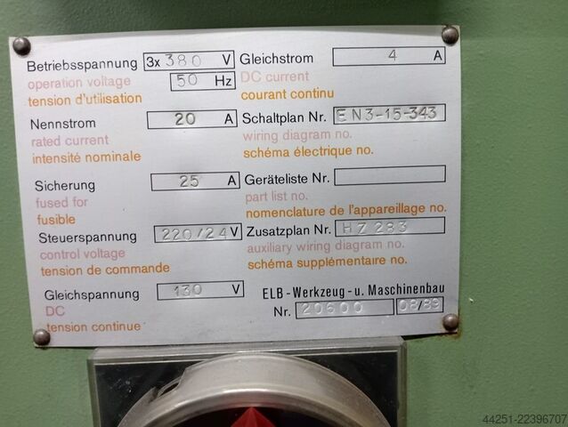 Máquina de retificação de superfícies de precisão ELB-Werkzeug- u. Maschinenbau 20600