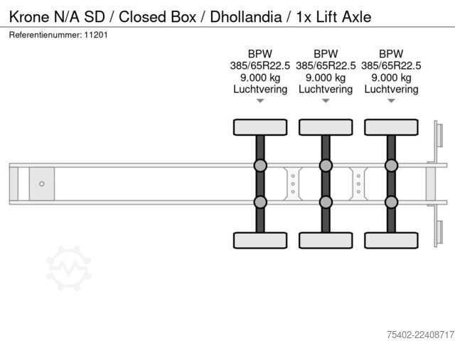  Krone N/A SD / Closed Box / Dhollandia / 1x Lift Axle