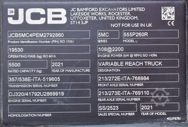 Telehandler JCB 555P260R