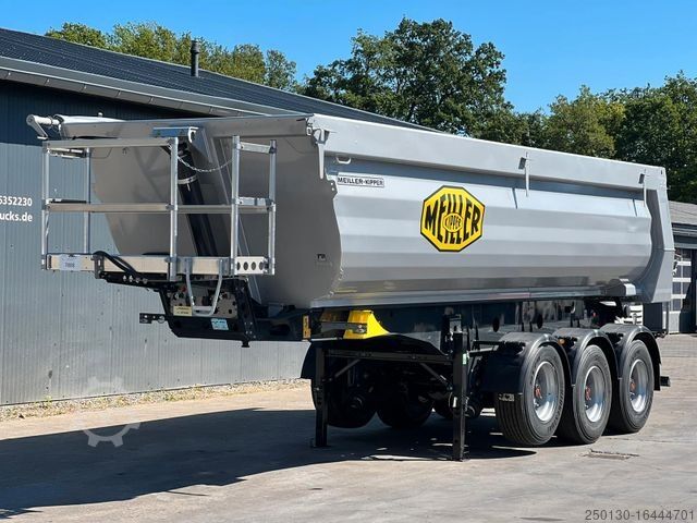 Tipper semitrailer MEILLER KISA 3 Stahlkippmulde m. Liftachse Rollplane