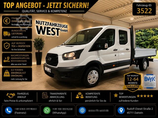 Pick-up pakettiauto FORD Transit TDI Maxi DoKa Pritsch=3300mm*Garantie*