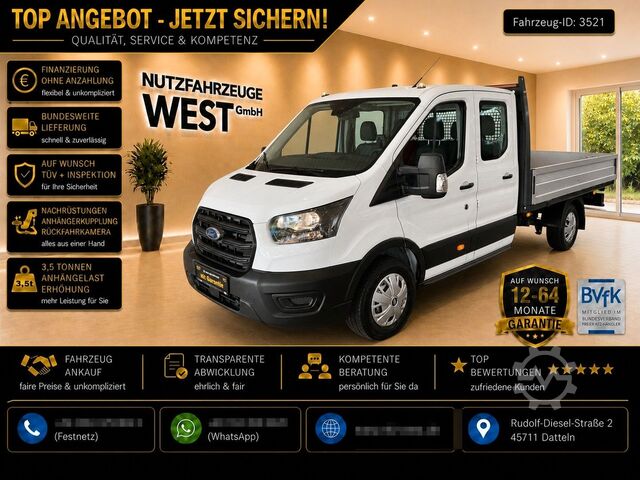 Pick-up pakettiauto FORD Transit TDI Maxi DoKa Pritsch=3300mm*Garantie*