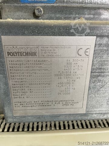 Avsugsanlegg inkl. rørføring Höcker Polytechnik Vacumobil EA 300