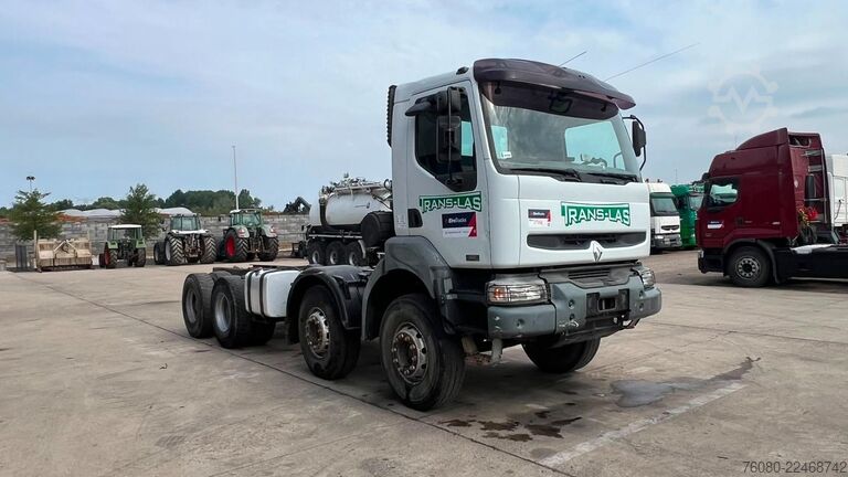 Chasis con cabina Renault KERAX 420 (8X4 / LAMES / BIG AXLE / GRAND PONT ...