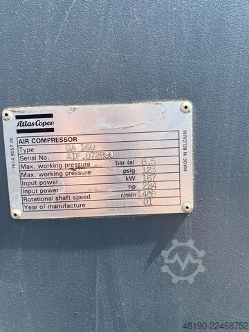 Kompresor sekrup Atlas Copco GA160