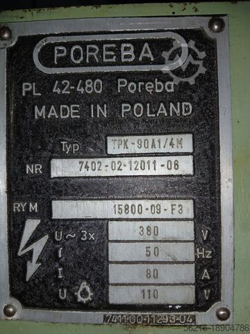 Tokarka centralna PORĘBA TPK 90 x 4000