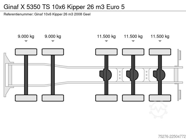 Camion de gunoi Ginaf X 5350 TS 10x6 Kipper 26 m3 Euro 5