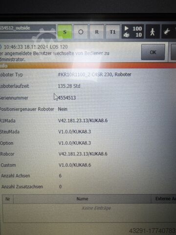 หุ่นยนต์อุตสาหกรรม KUKA KR10 R1100-2 / SEL KRC4 komplett
