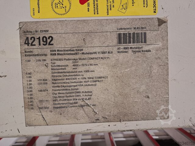 Vertikalių plokščių pjūklas Striebig COMPACT ALU 11