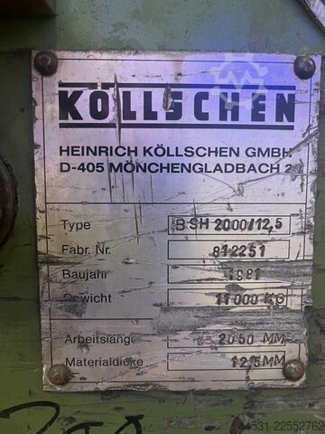 Giljotinske makaze Köllschen BSH 2000/ 12,5