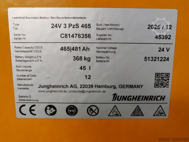  Jungheinrich ERE 225 batt2025/ 2t