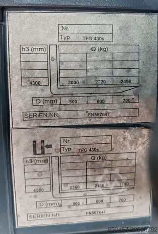 Газові навантажувачі з приводом на LPG Jungheinrich TFG 430s 1555h/ 4.3m/ 4v