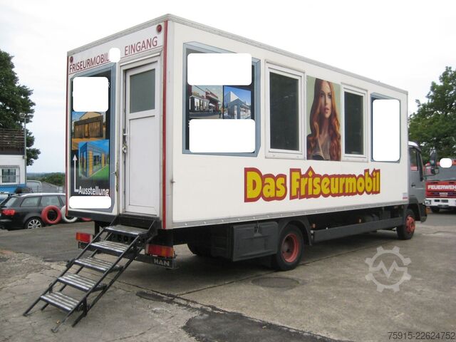 Vrachtwagen met op maat gemaakte opbouw MAN 8.163 Friseurmobil 4 Arbeitsplätze *TÜV 08-2027*