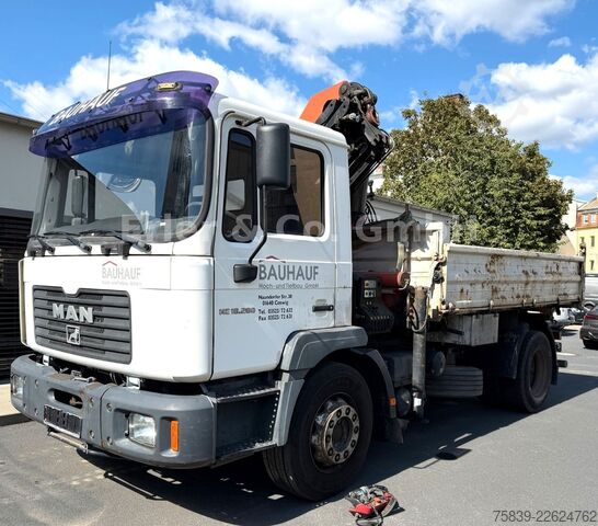Driezijdige kipper MAN FE 280, PK 12.502, Funk, Greifer