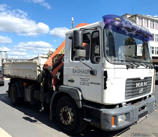 Driezijdige kipper MAN FE 280, PK 12.502, Funk, Greifer