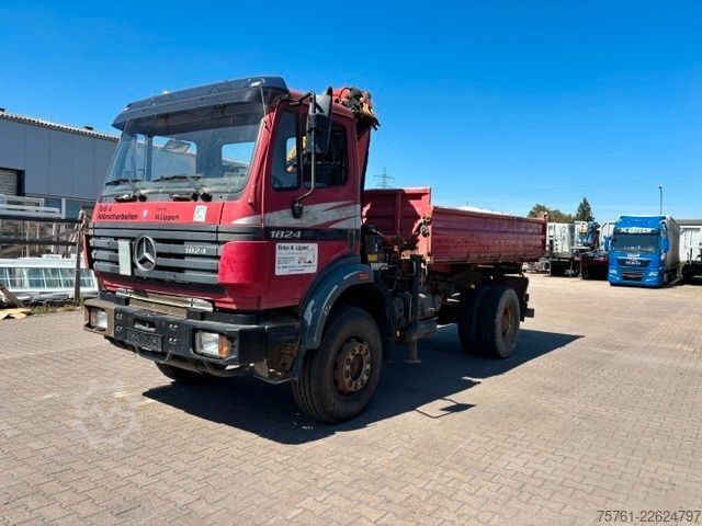 Xe ben MERCEDES-BENZ 1824 AK  Kipper Kran
