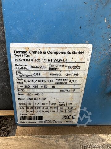 מנוף שרשרת חשמלי Demag Cranes & Components GmbH DC-COM 5-500 1/1 H4 V4,5/1,1